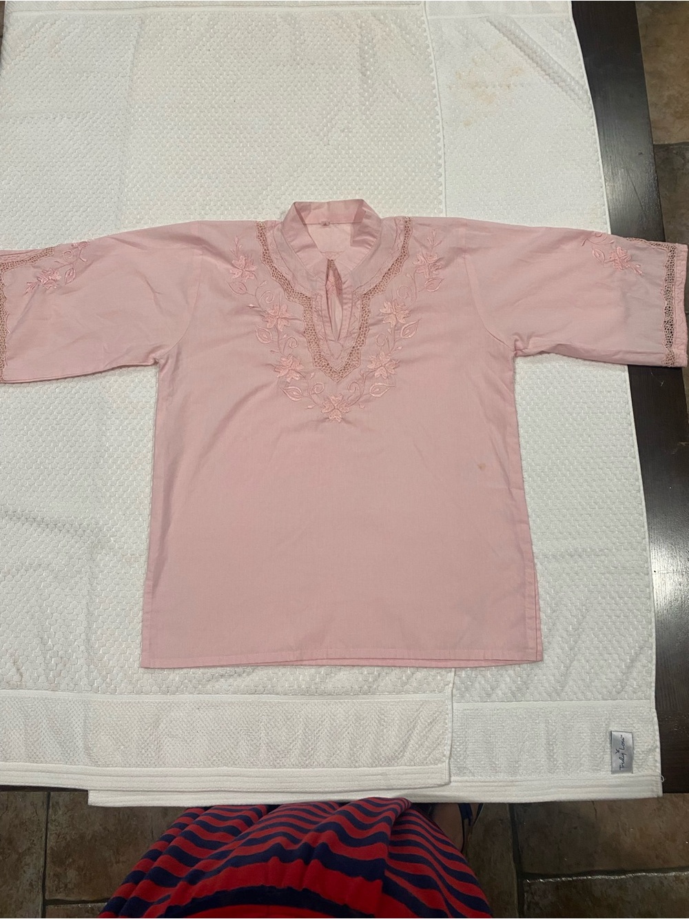 Embroidered Light Pink Men's Shirt